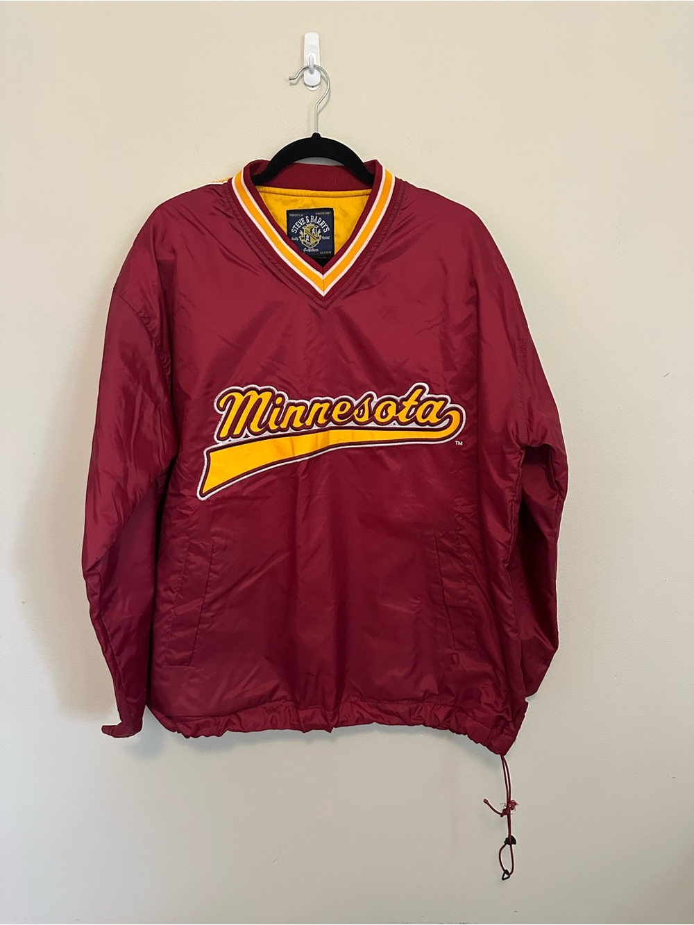 Vintage Minnesota Golden Gophers Pullover Windbreaker XL Embroidered Campus Y2K